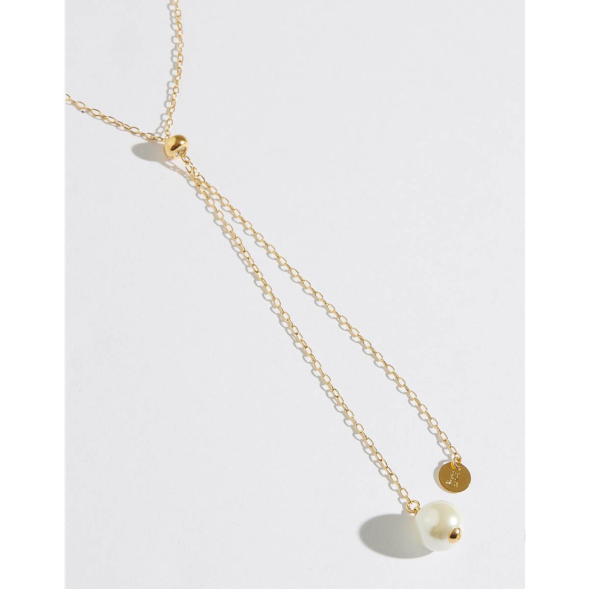 Colar Gravata Com Pérola Dourado 3
