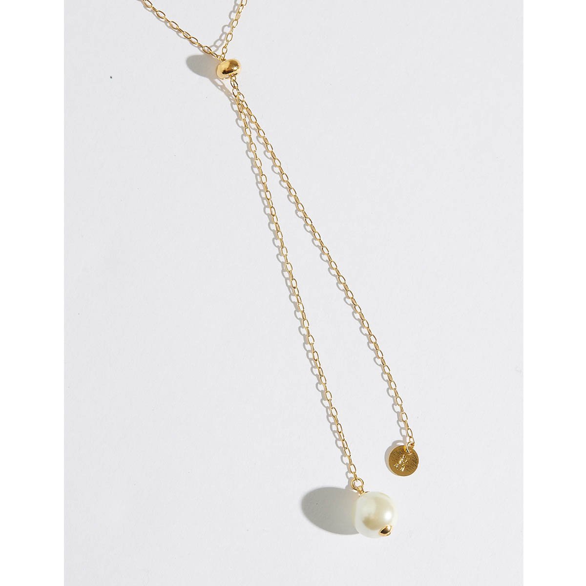 Colar Gravata Com Pérola Dourado 4