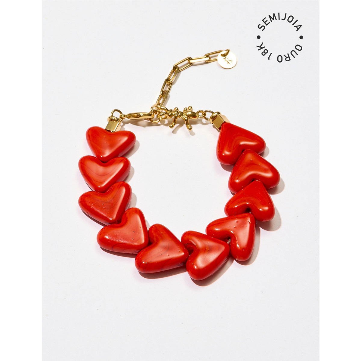 Pulseira Corações - Semijoia