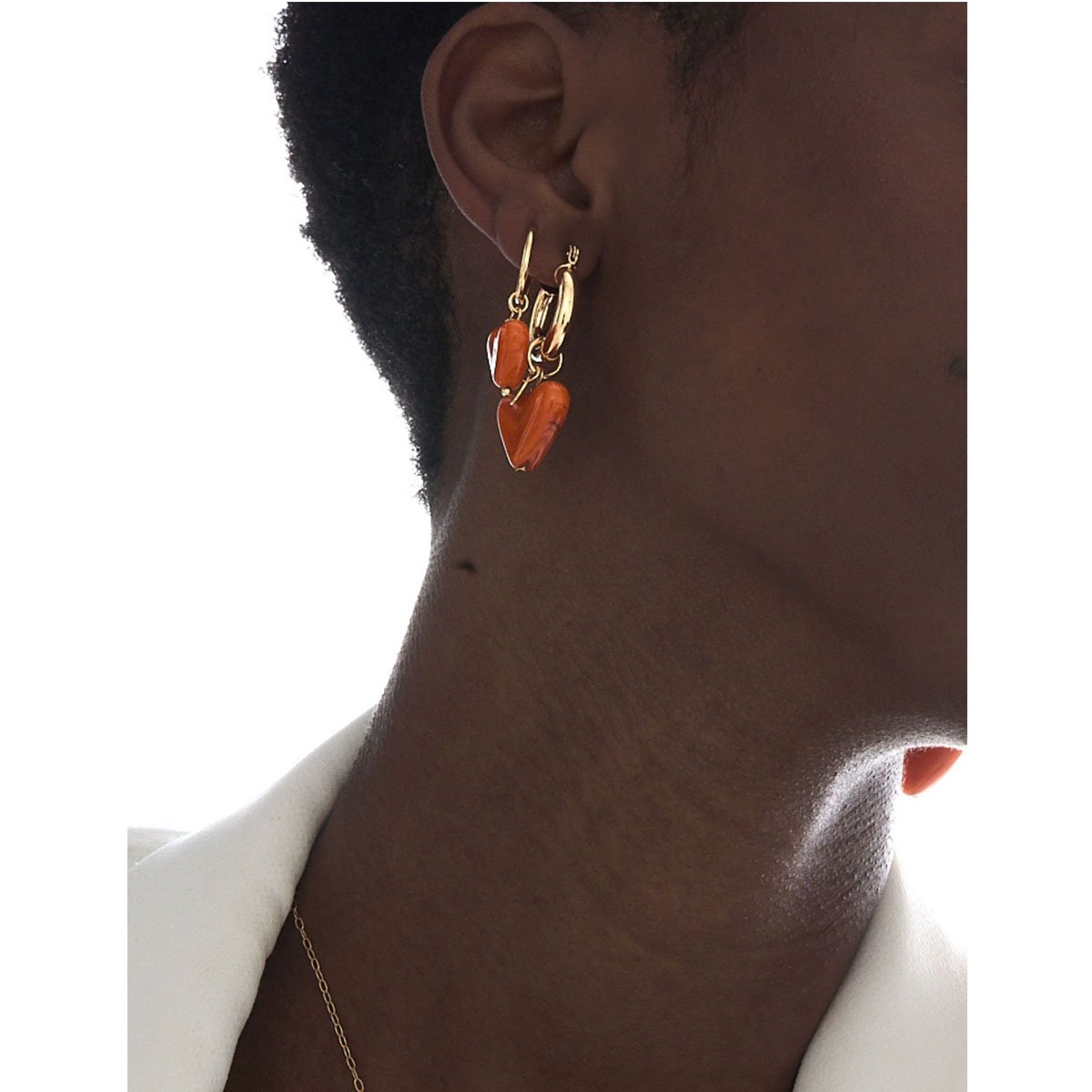 Brinco Coração Laranja Mini Laranja 2