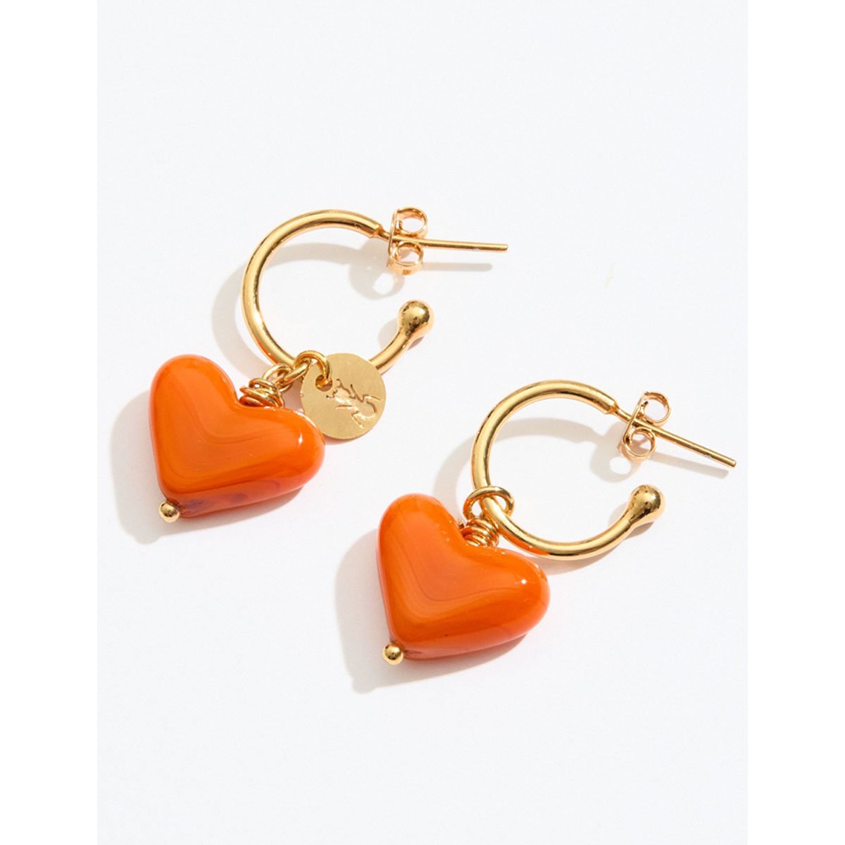 Brinco Coração Laranja Mini Laranja 3