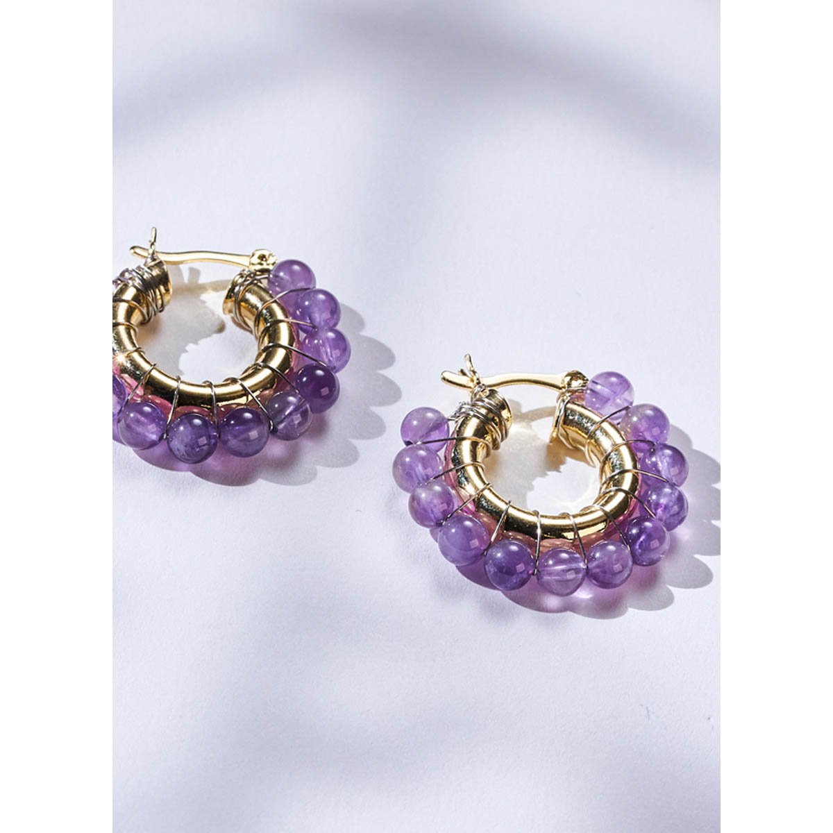 Brinco Argola Ametista Roxo 3