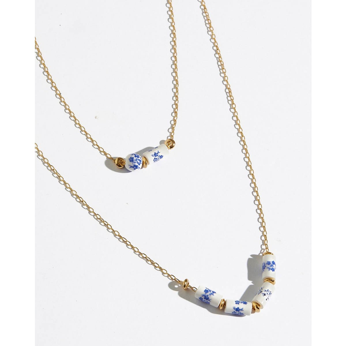 Colar Fira Kit Cerâmica Azul - Semijoia