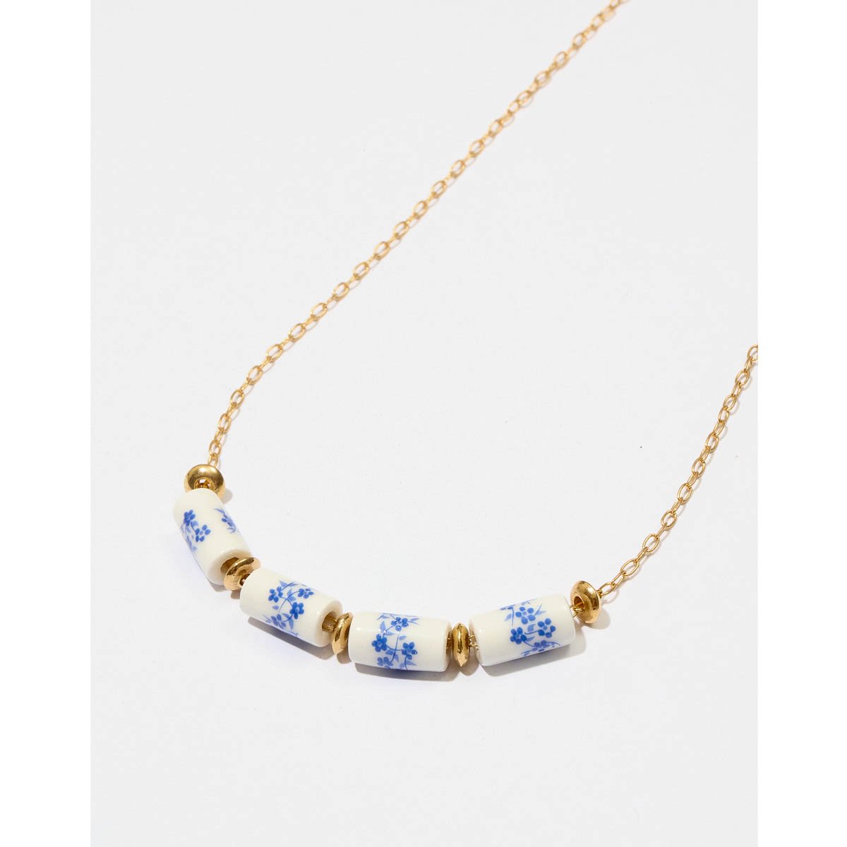 Colar Fira Kit Cerâmica Azul - Semijoia Dourado/Azul 3