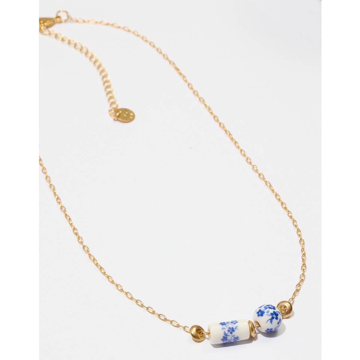 Colar Fira Kit Cerâmica Azul - Semijoia Dourado/Azul 4