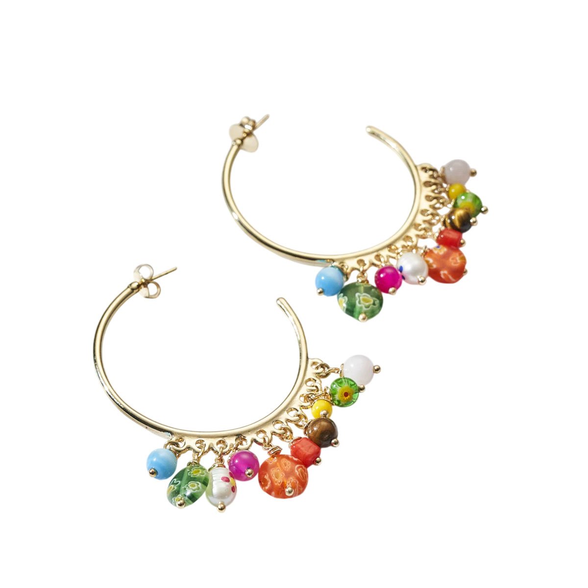 Brinco Argola Colorful Banho Dourado