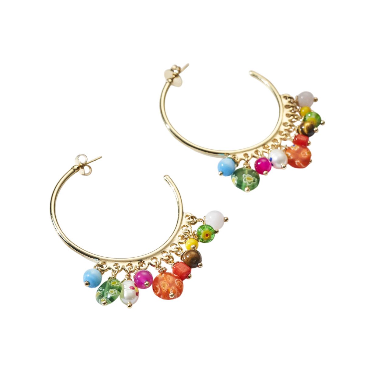 Brinco Argola Colorful Banho Dourado Dourado 4