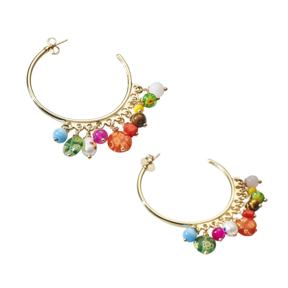 Brinco Argola Colorful Banho Dourado Dourado 5