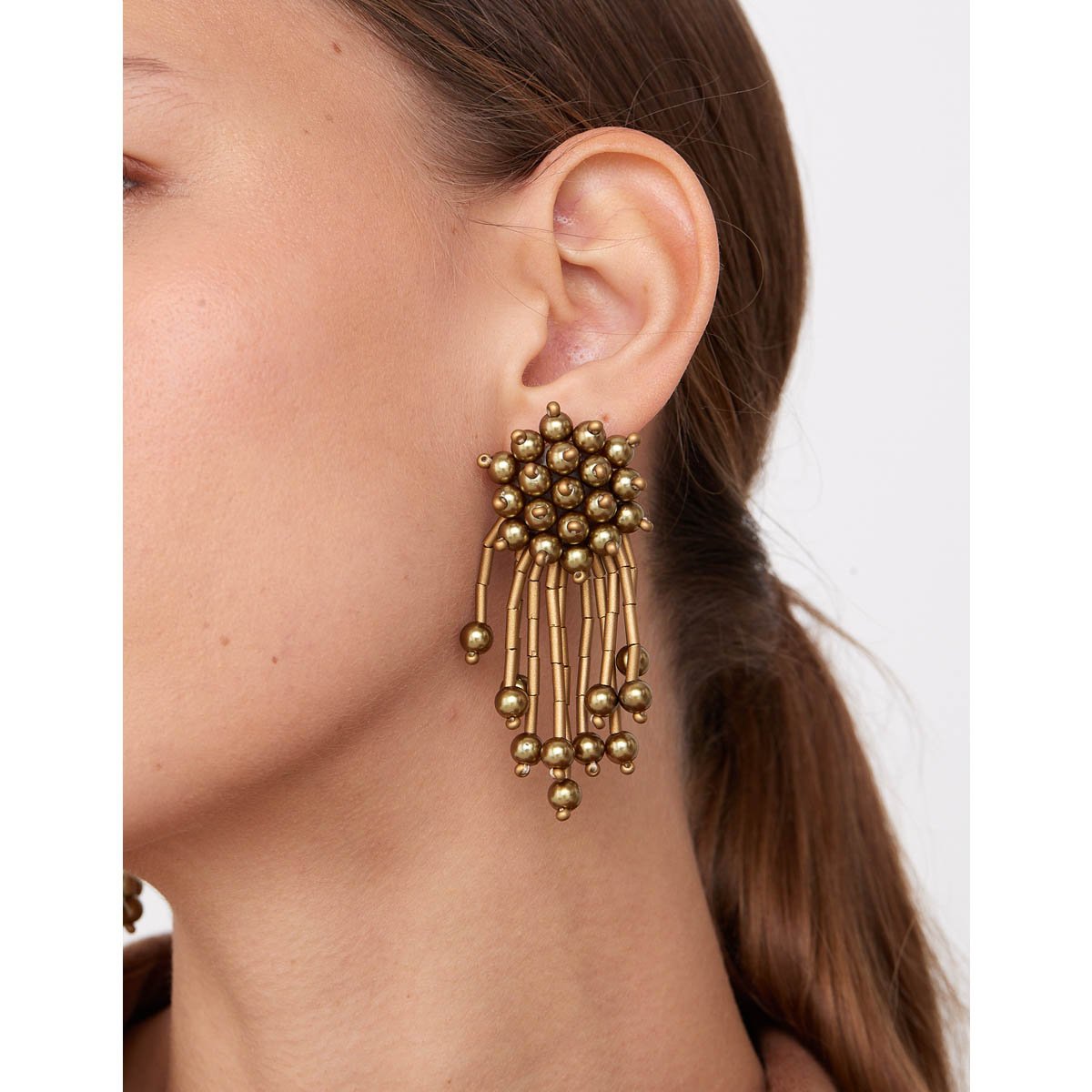 Brinco Cacho Let's Party Dourado Envelhecido Dourado 2