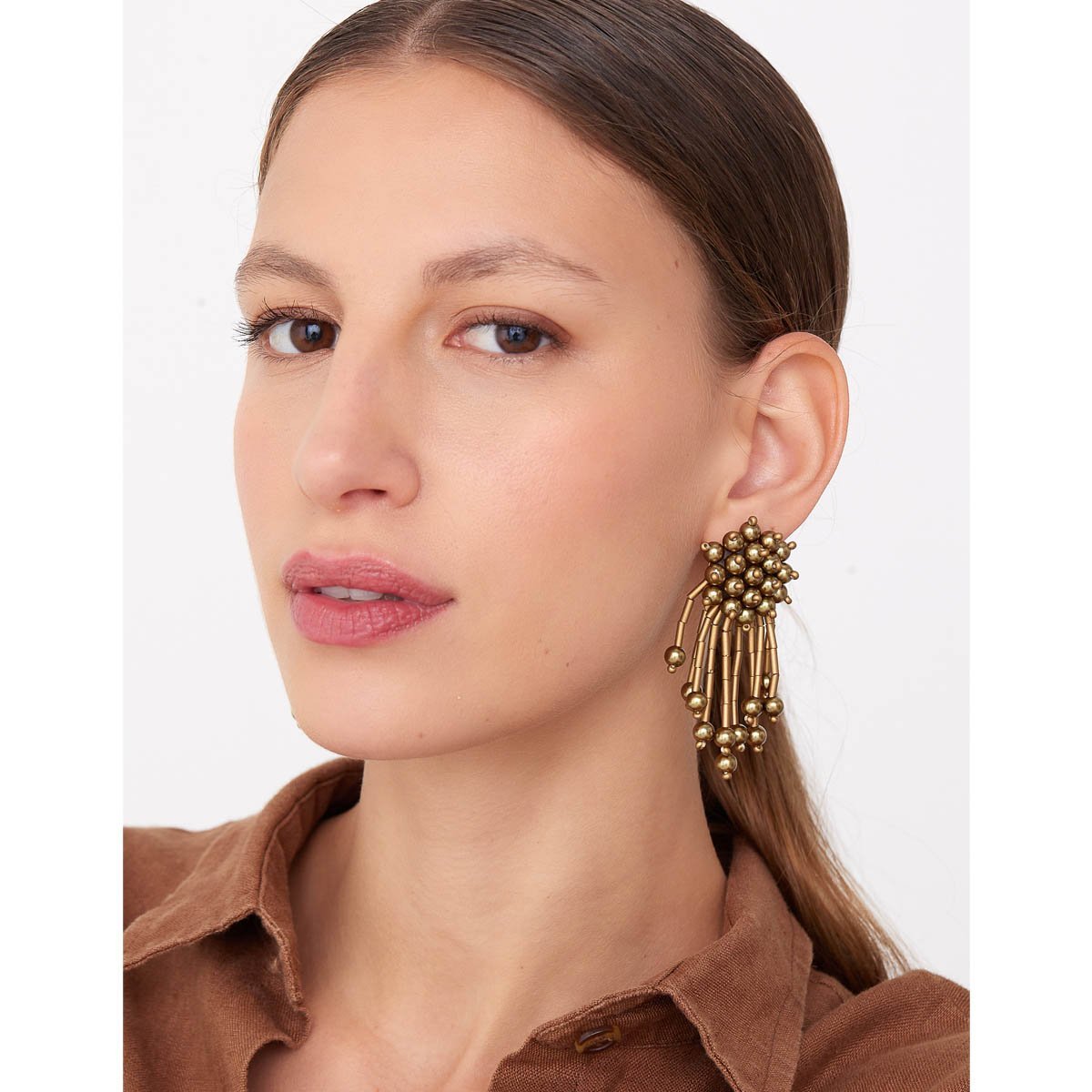 Brinco Cacho Let's Party Dourado Envelhecido Dourado 3