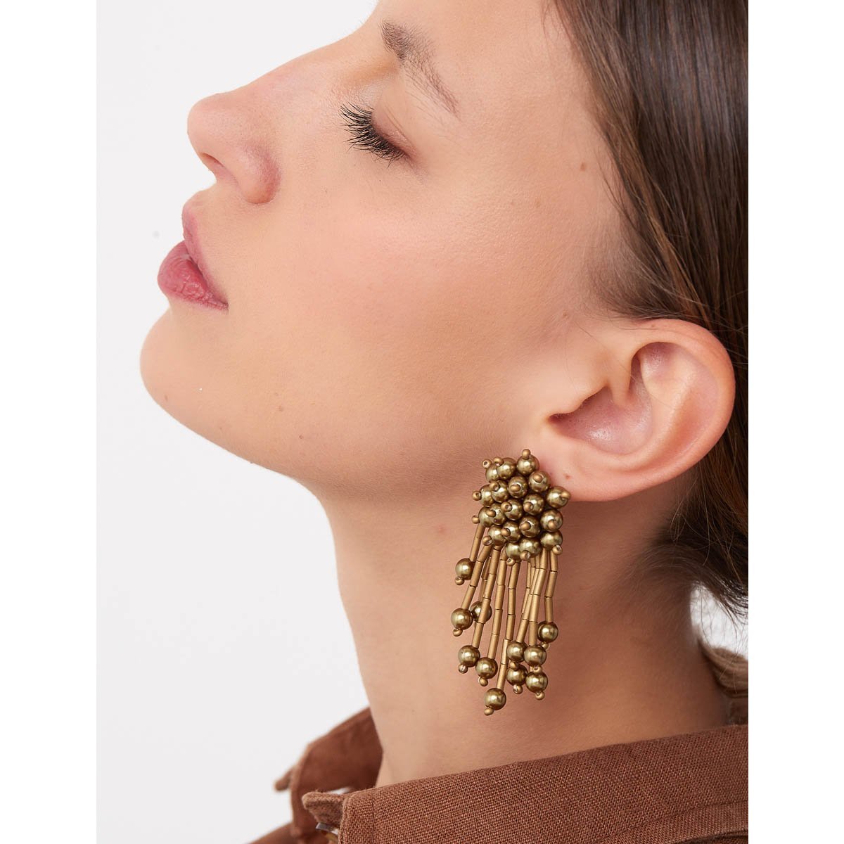 Brinco Cacho Let's Party Dourado Envelhecido Dourado 4