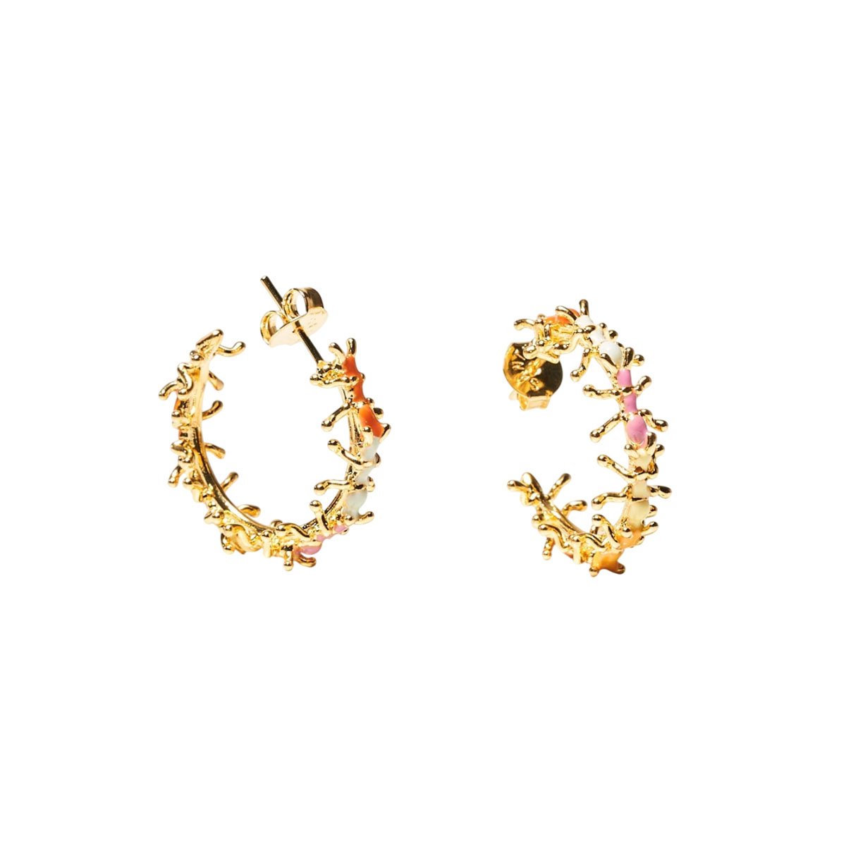 Brinco Argola Formigas Colorful Banho Dourado Semijoia Dourado 5