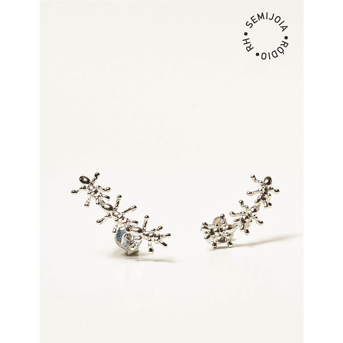 Brinco Ear Cuff Formigas Prateado - Semijoia