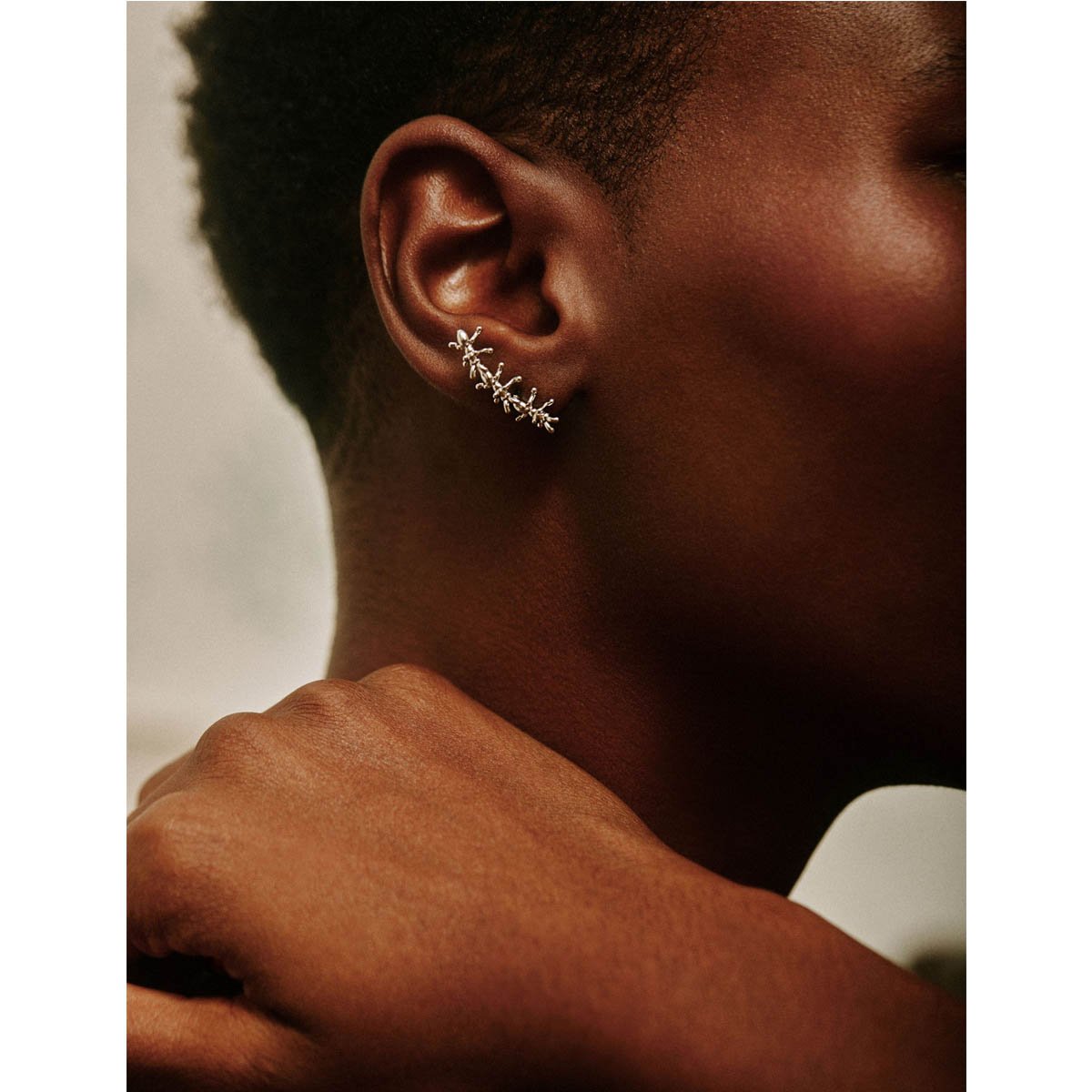 Brinco Ear Cuff Formigas Prateado - Semijoia Prata 2