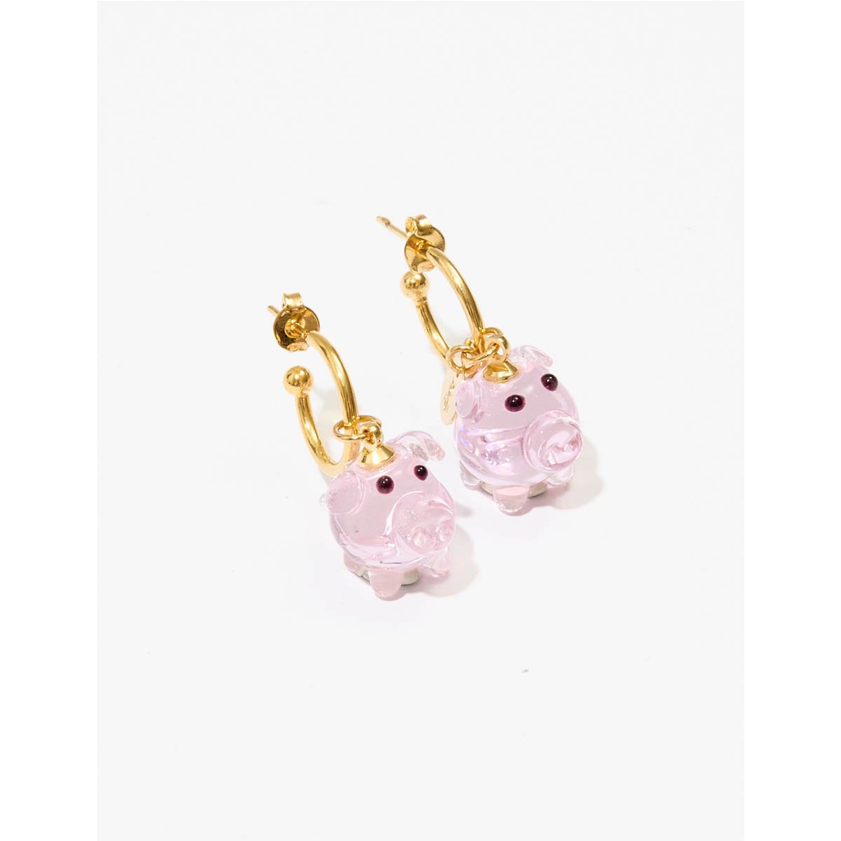 Brinco Porquinho Im Pink Dourado 3
