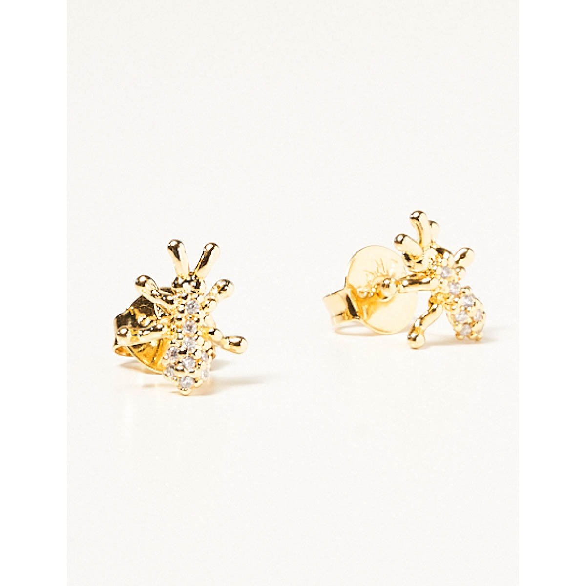 Brinco Formiga Cravejada Ouro 18k - Semijoia Dourado 3