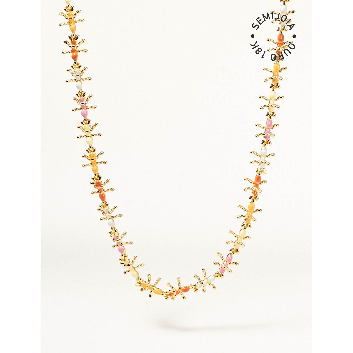 Colar Choker Mini Formigas Colorful Ouro 18k - Semijoia