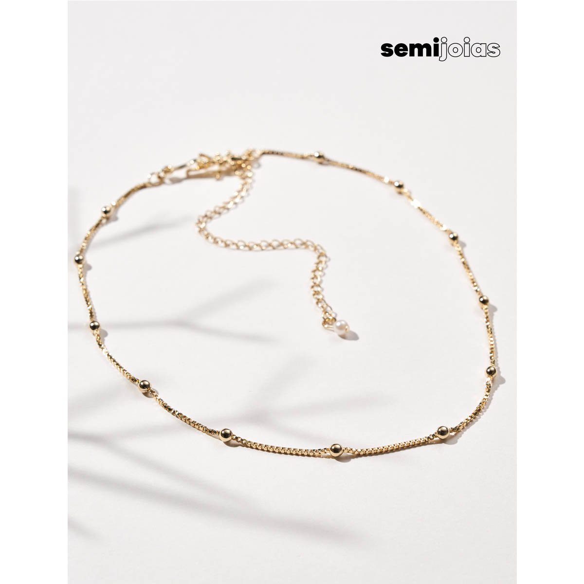 Colar Essential Corrente De Bolinha com Banho Dourado Semijoia Dourado 5