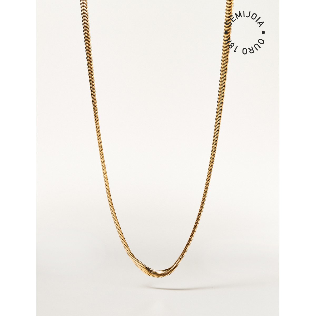Colar Dourado Chic Chain Snake Semijoia