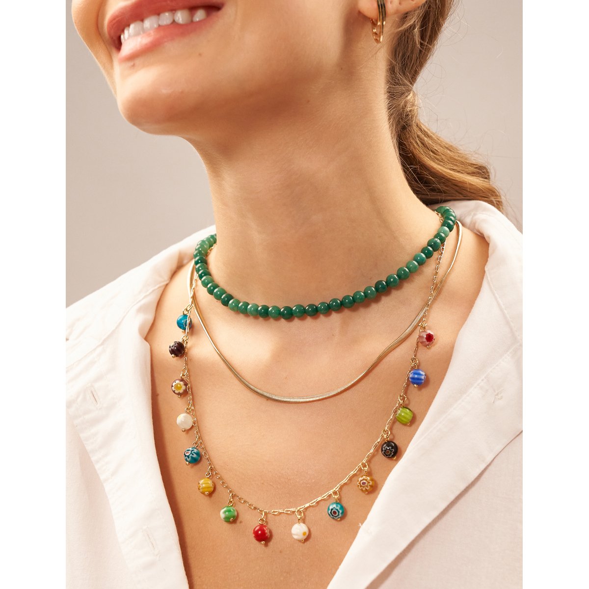 Colar Dourado Chic Chain Snake Semijoia Dourado 2