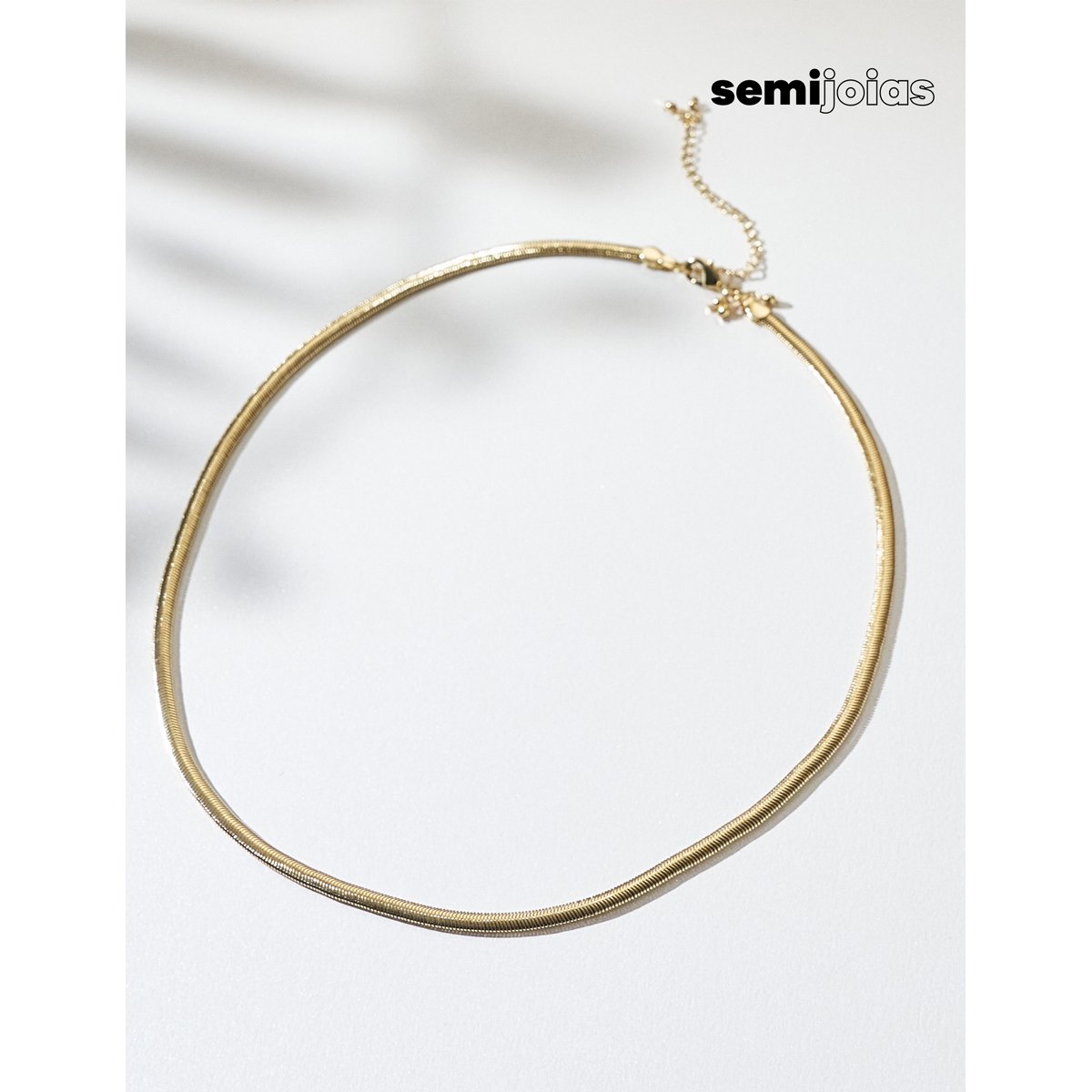 Colar Dourado Chic Chain Snake Semijoia Dourado 4