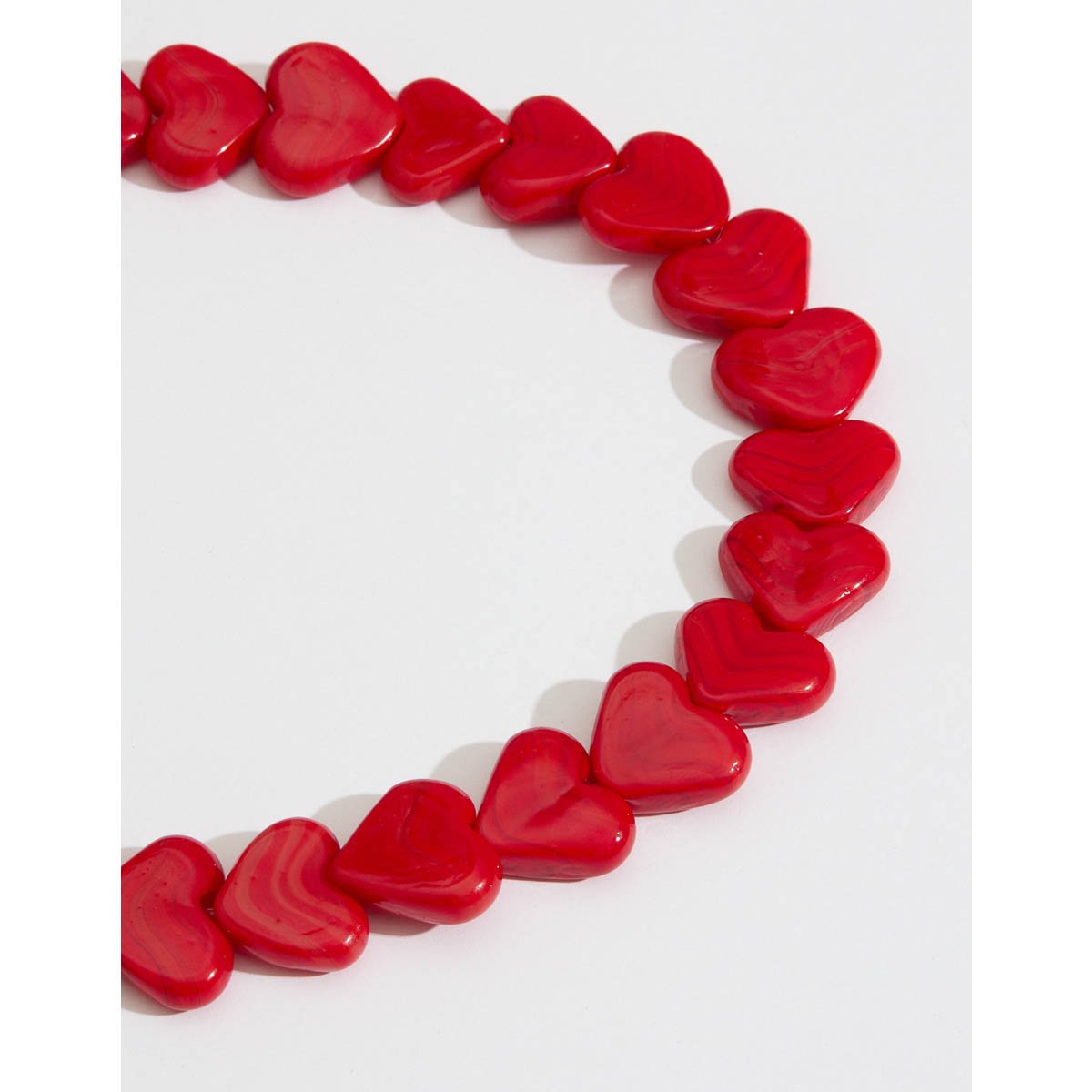 Colar Corações Ródio - Semijoia Vermelho 5