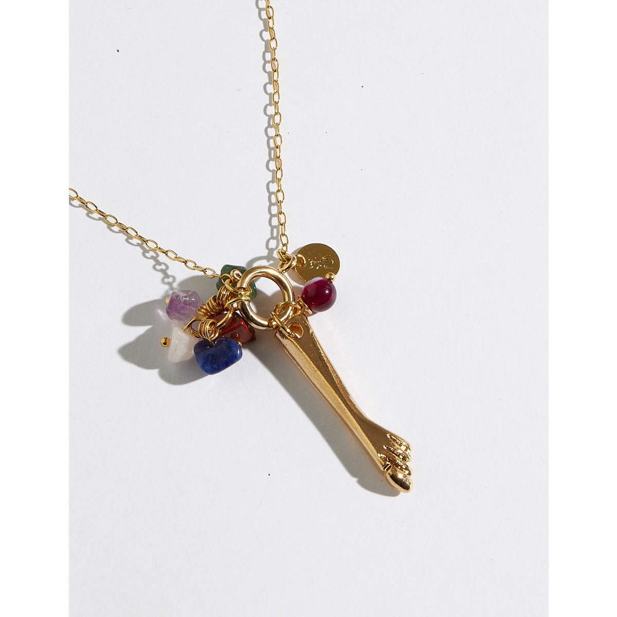 Colar Figa e Cascalhos De Pedra Dourado 4