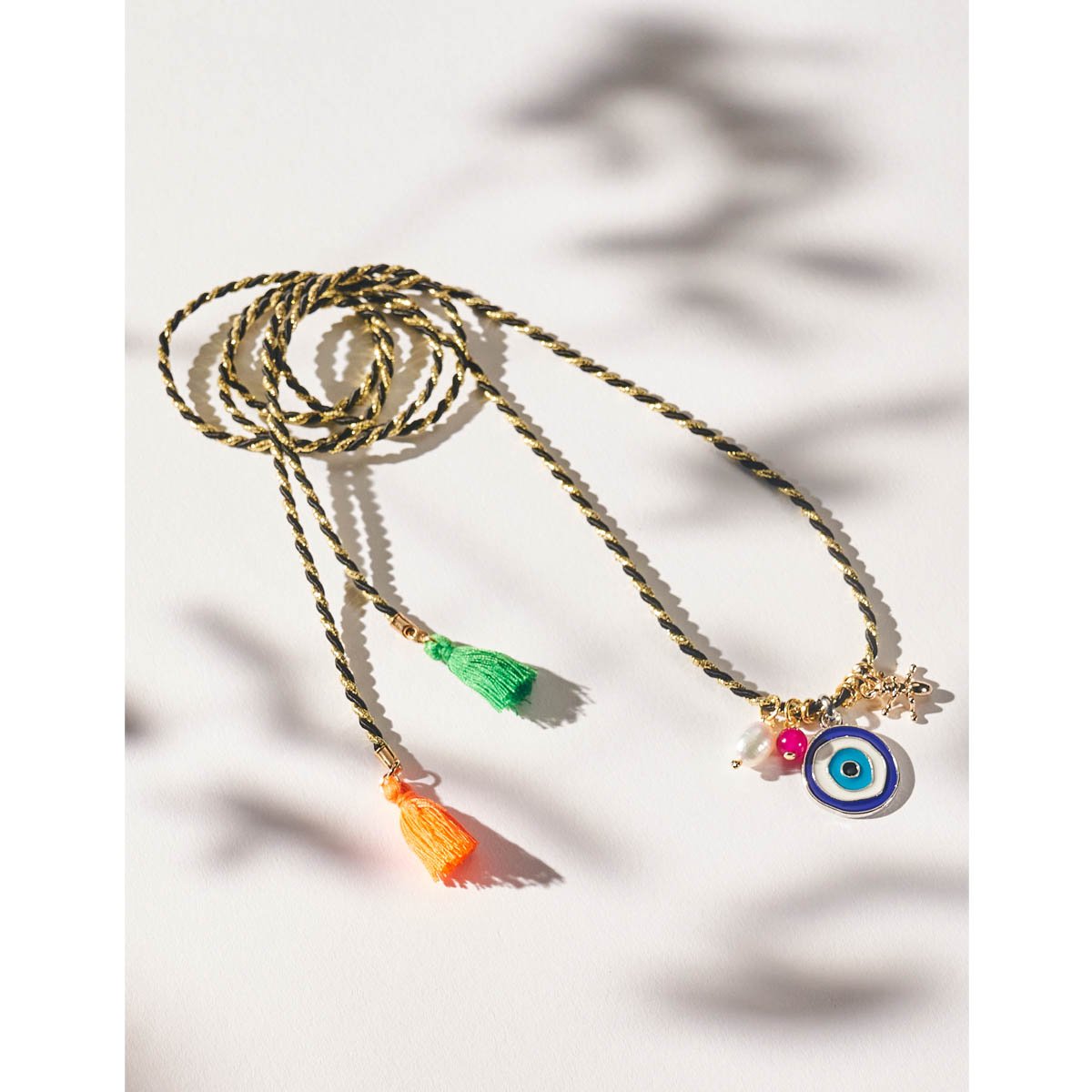 Colar Lucky Charm Cordão Olho Grego com Banho Dourado Dourado 4