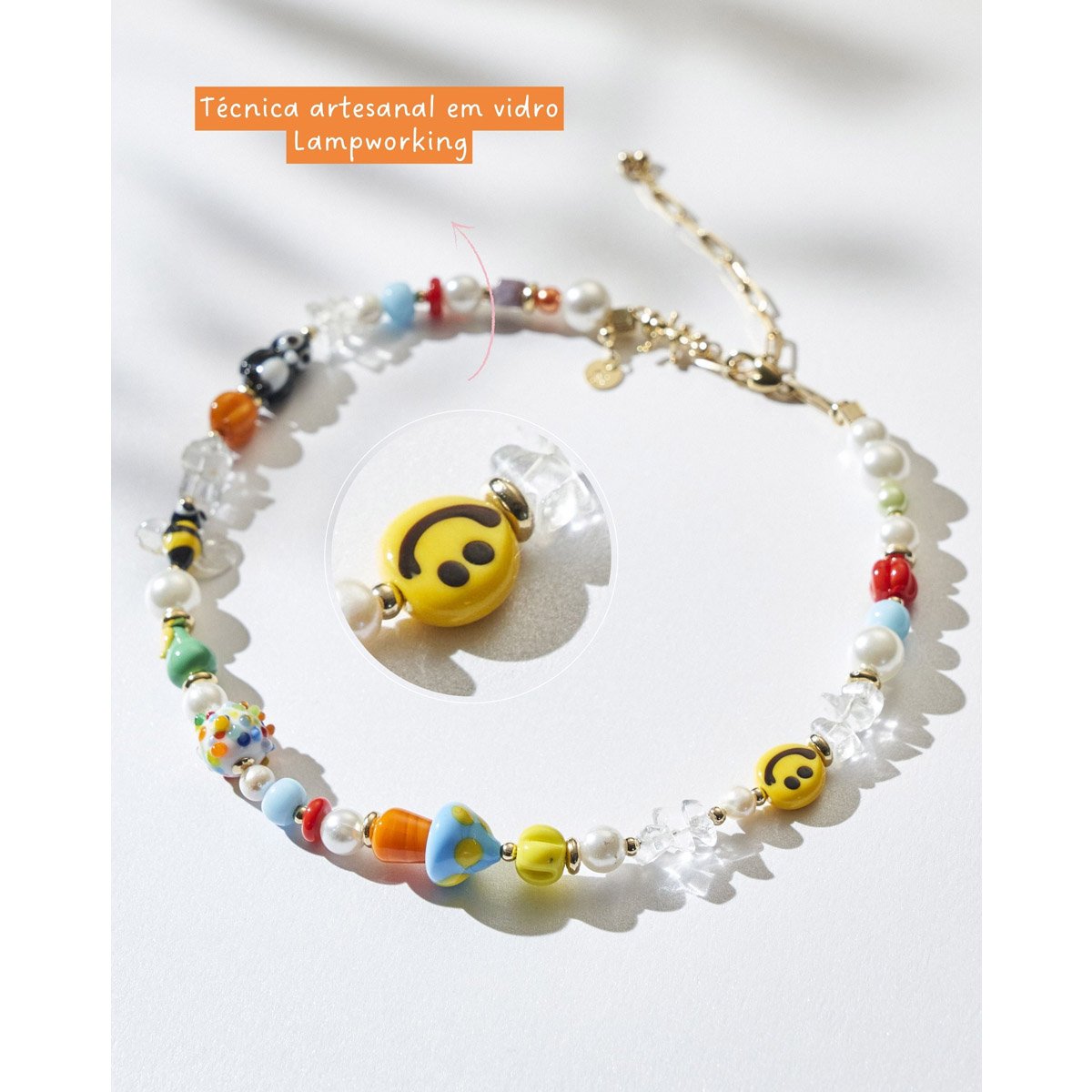 Colar Happy Zone com Banho Dourado Dourado 6