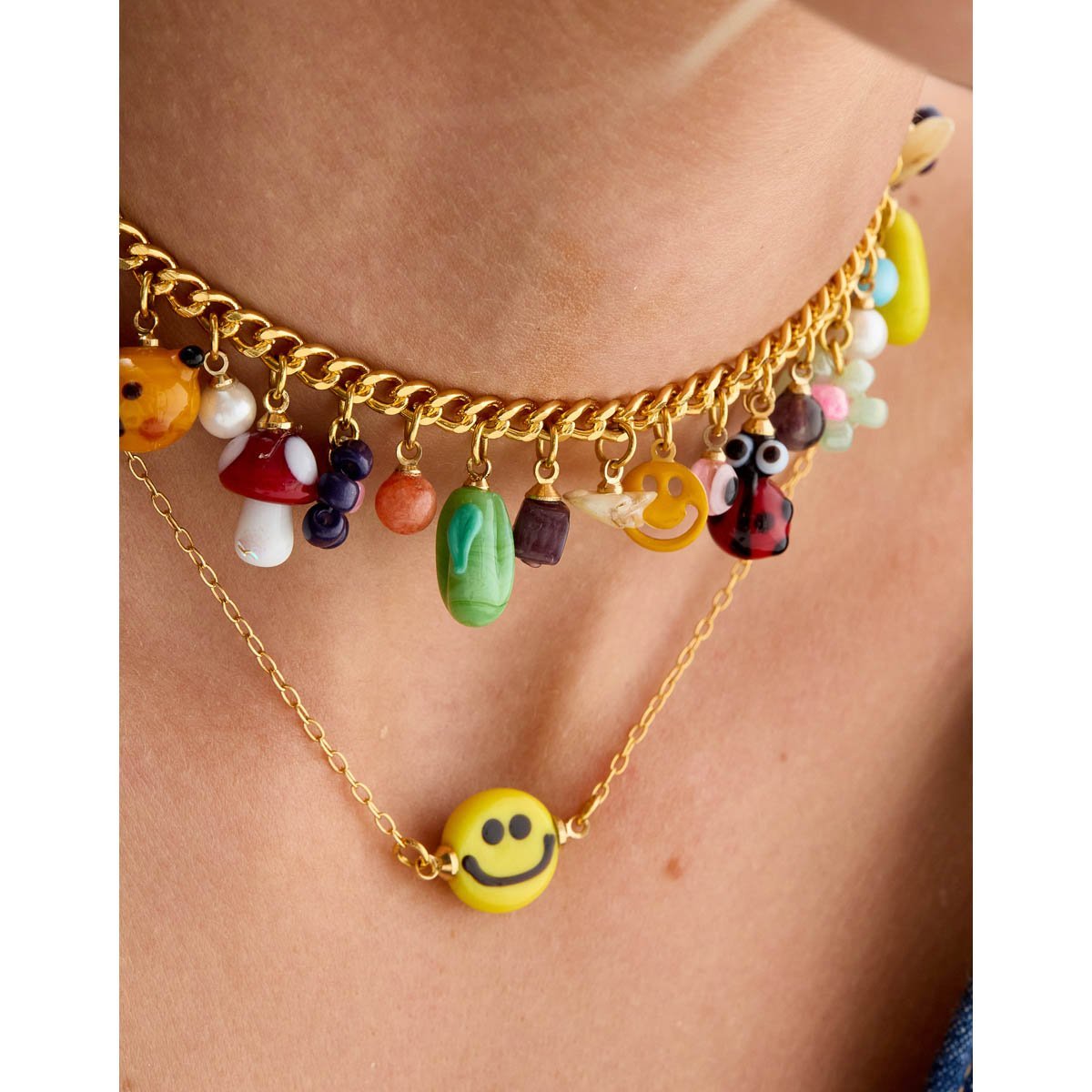 Colar Happy - Semijoia Dourado 2