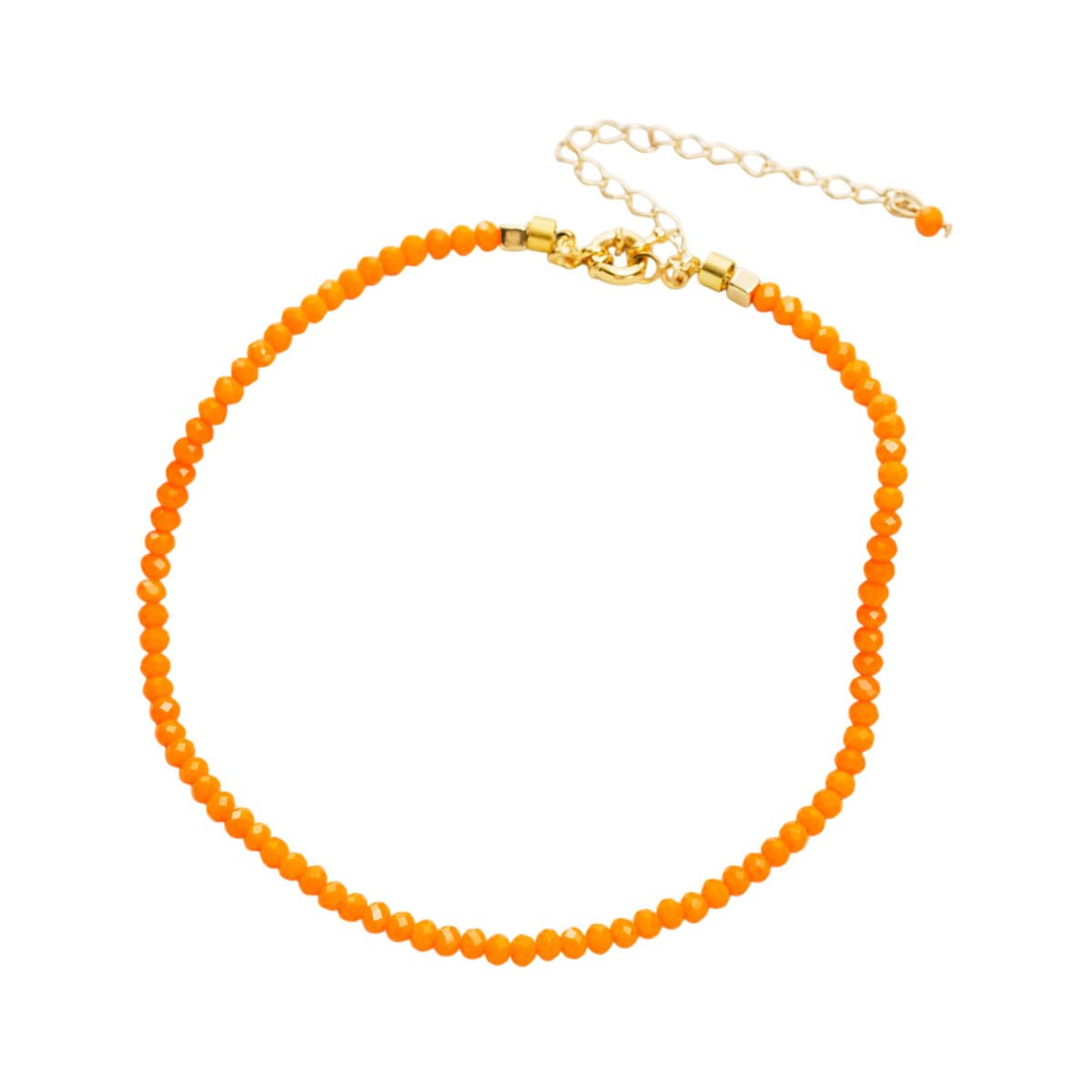 Choker Cristais Laranjas com Banho Dourado