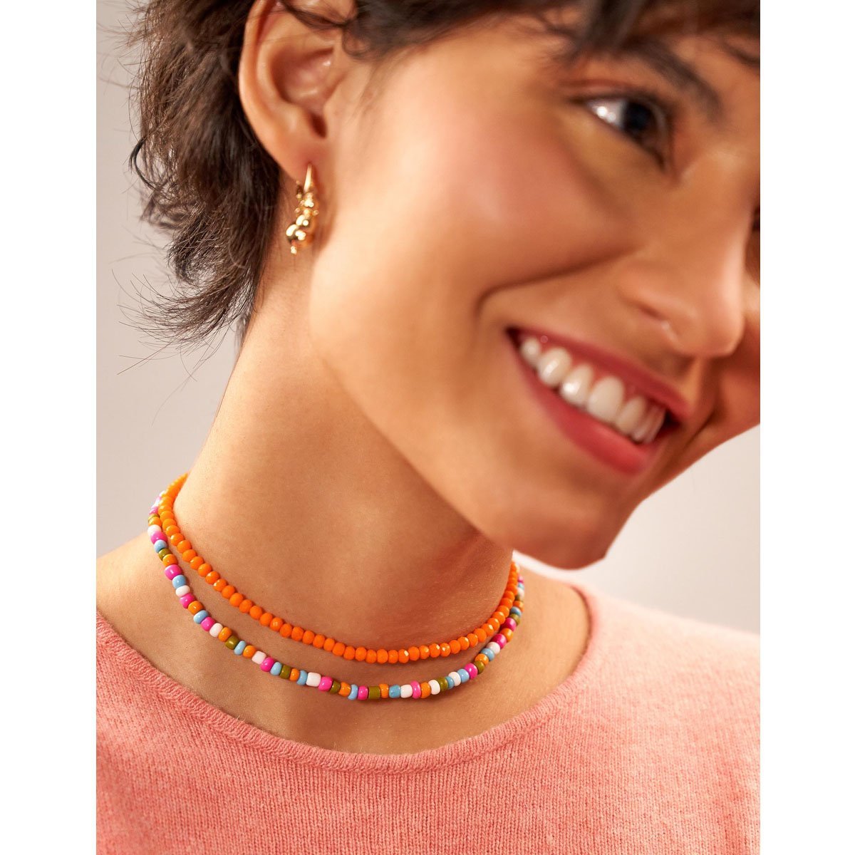 Choker Cristais Laranjas com Banho Dourado Laranja 2