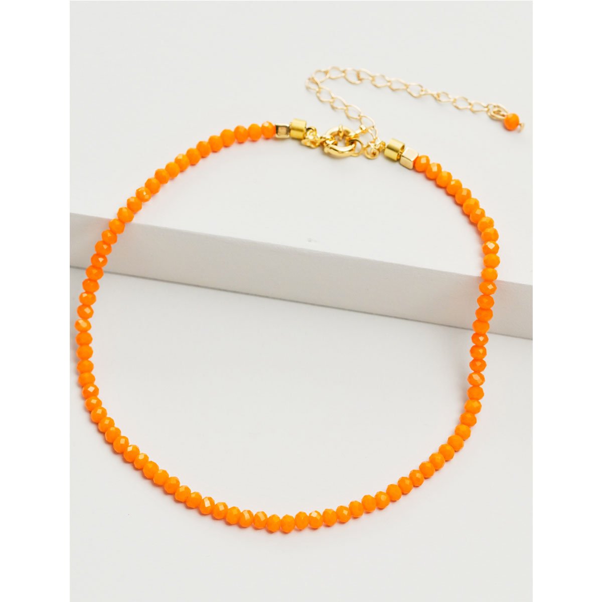 Choker Cristais Laranjas com Banho Dourado Laranja 4