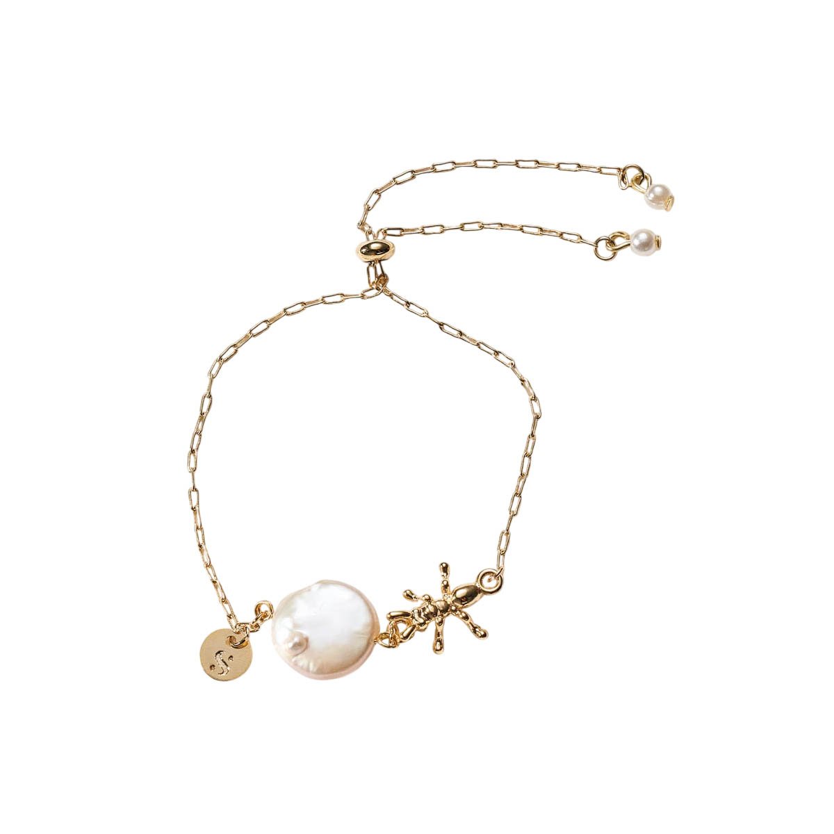 Pulseira Essential Pearl Pérola Barroca com Banho Dourado