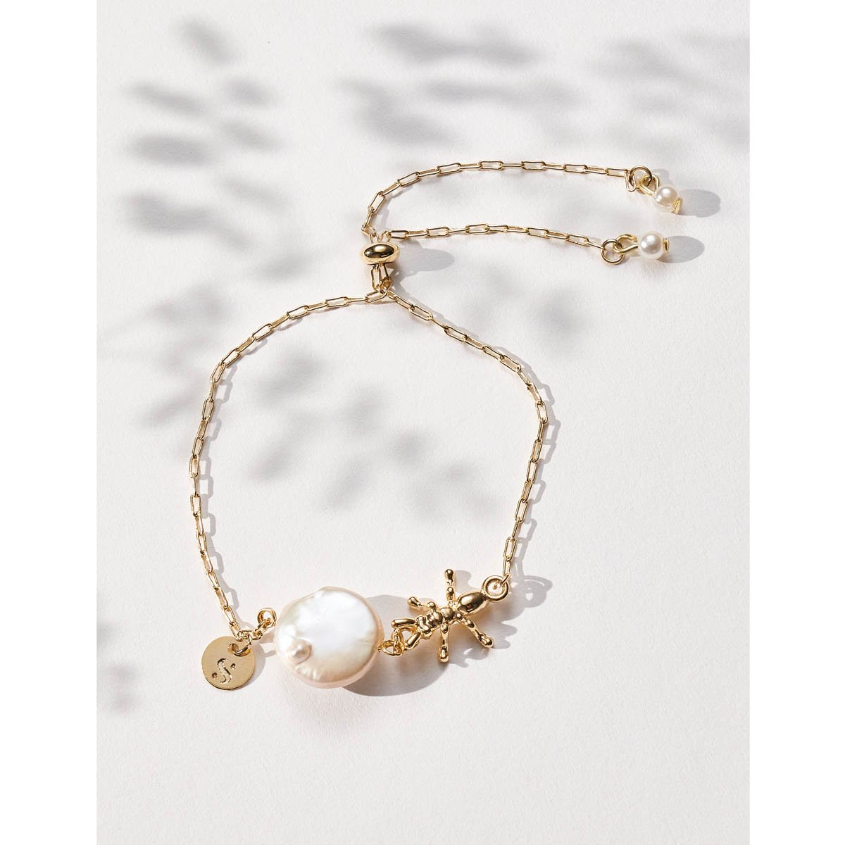 Pulseira Essential Pearl Pérola Barroca com Banho Dourado Dourado 2