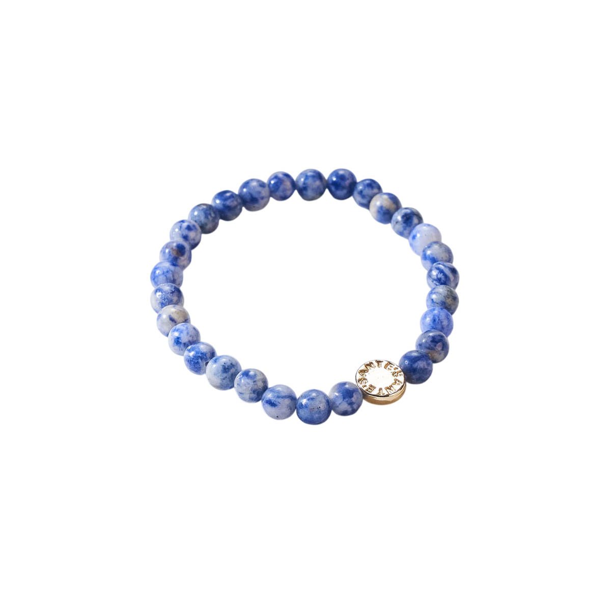 Pulseira Sodalita Azul com Banho Dourado