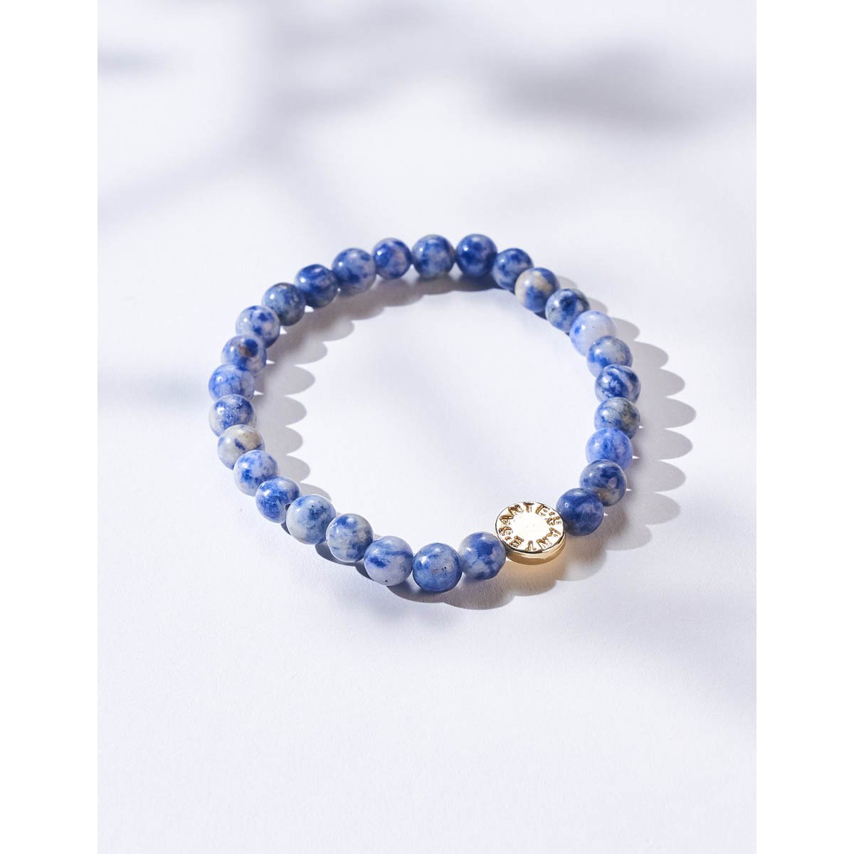 Pulseira Sodalita Azul com Banho Dourado Azul 3