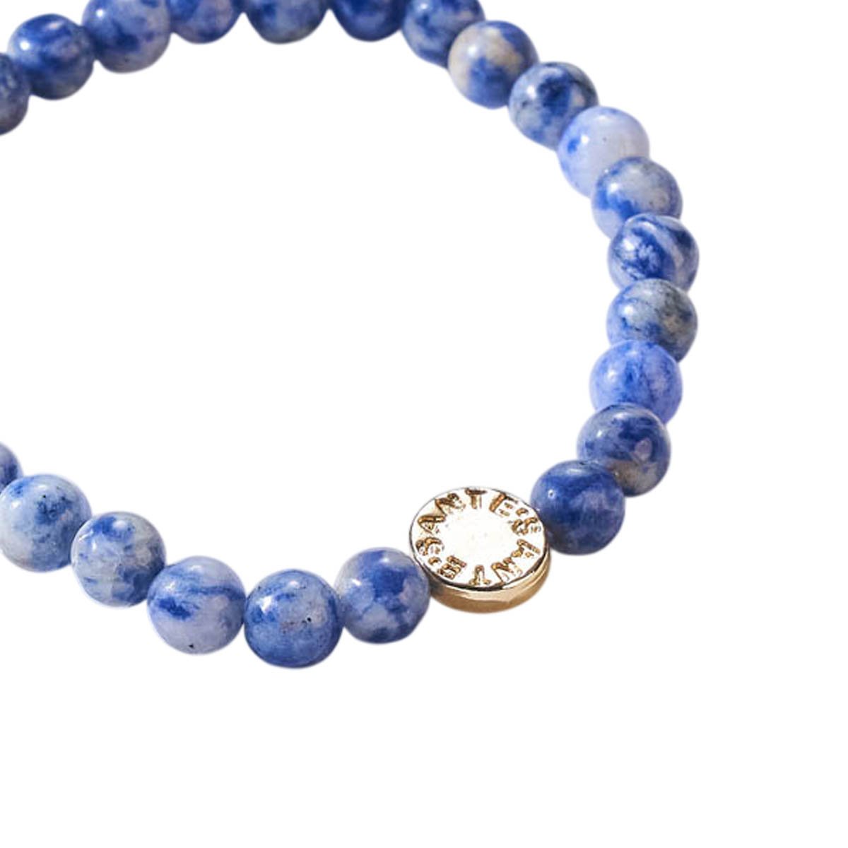 Pulseira Sodalita Azul com Banho Dourado Azul 4