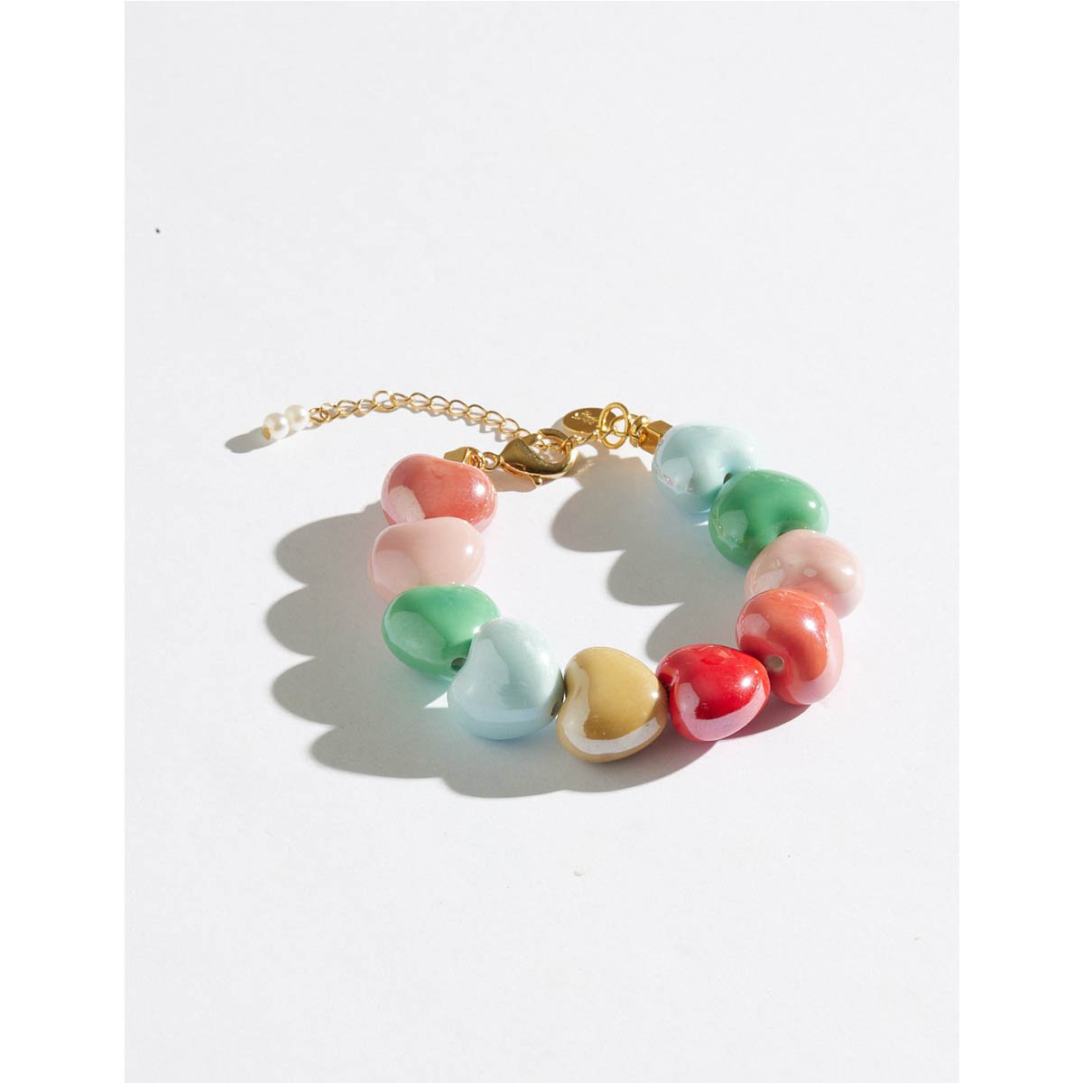 Pulseira Maxi Corações Cerâmica P.S I Love You