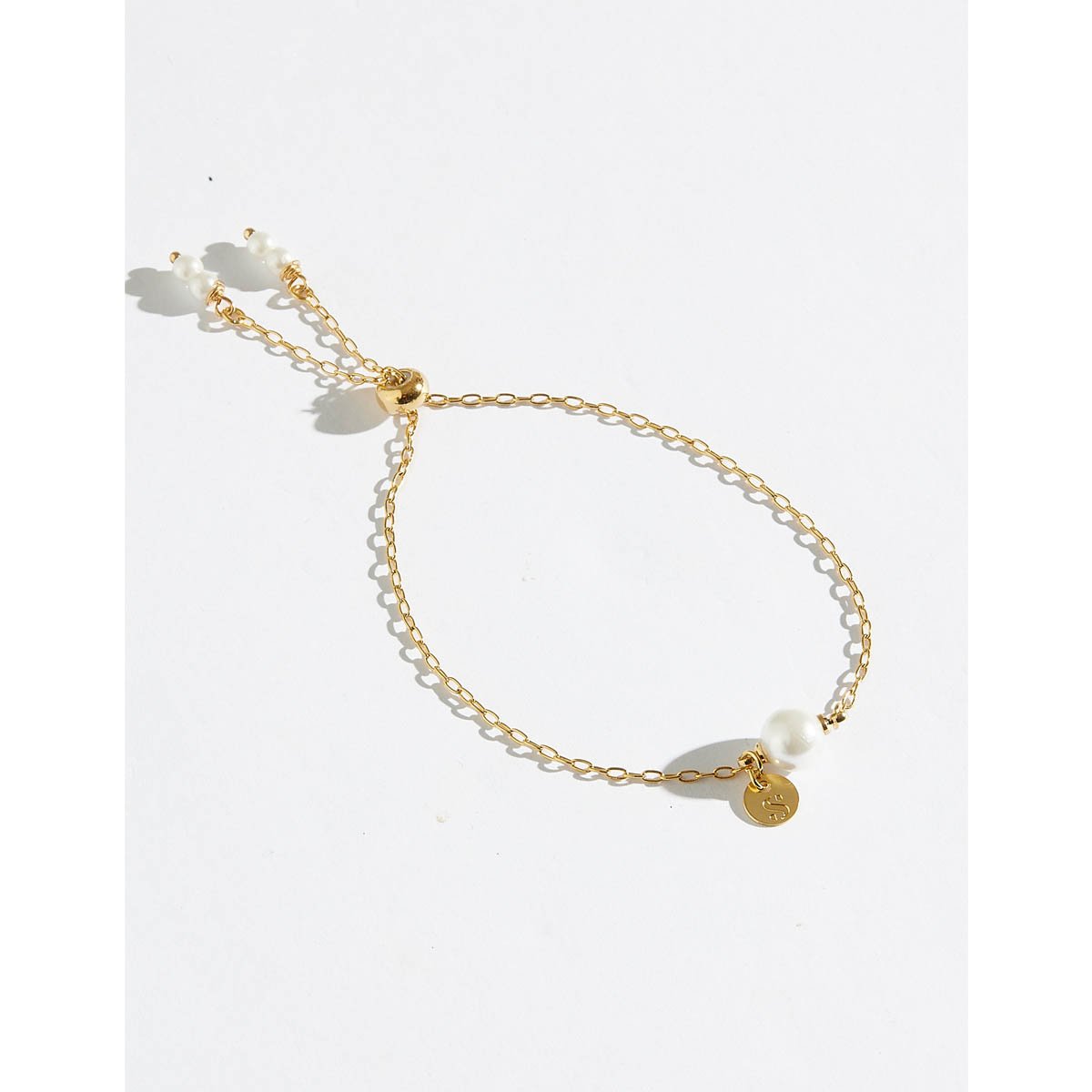 Pulseira Clássica 1 Pérola com Banho Dourado