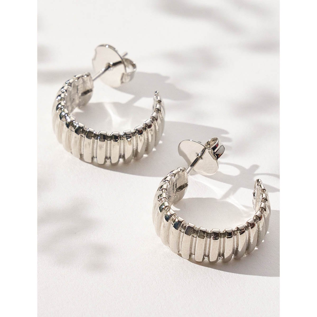 Brinco Argola Textura Silver Banho de Níquel Prata 3