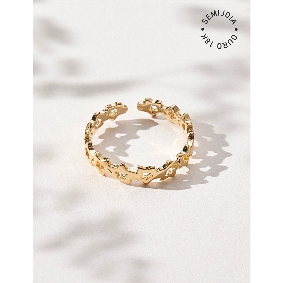 Anel Estrelado Essential Banhado a Ouro 18k - Semijoia
