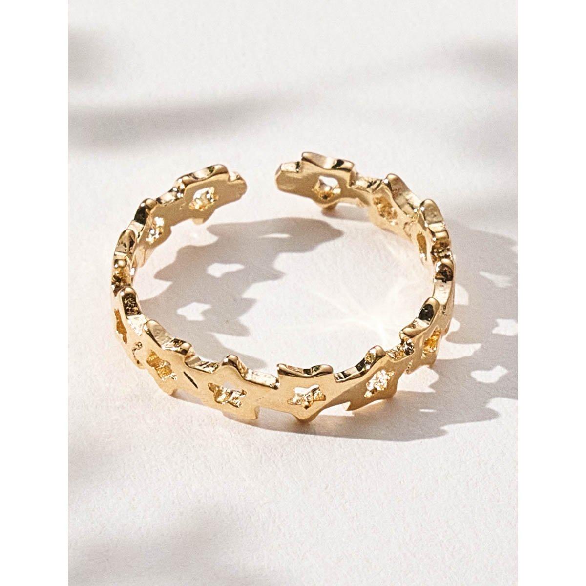 Anel Estrelado Essential Banhado a Ouro 18k - Semijoia Dourado 3
