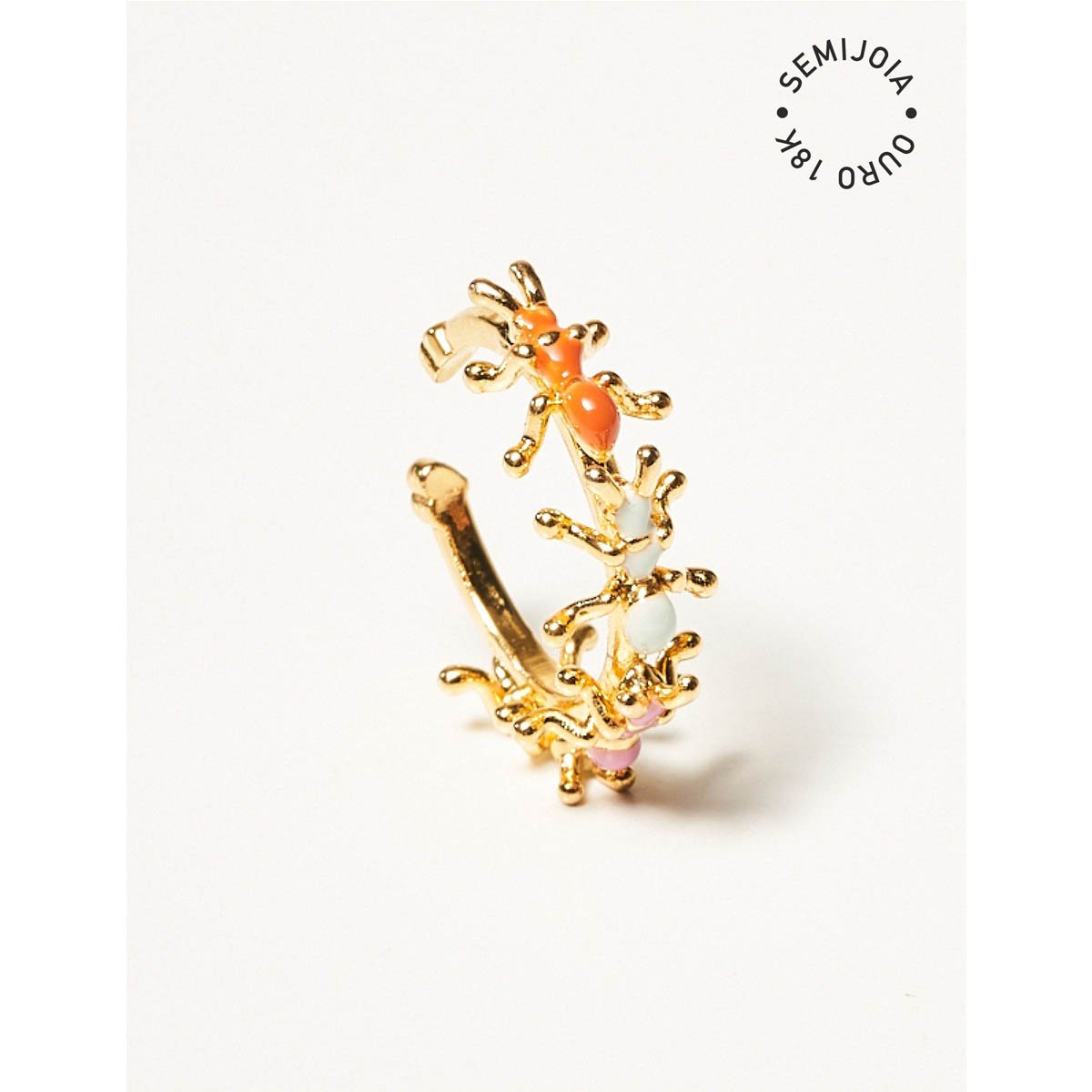 Anel Formigas Colorful Banhado a Ouro 18k - Semijoia