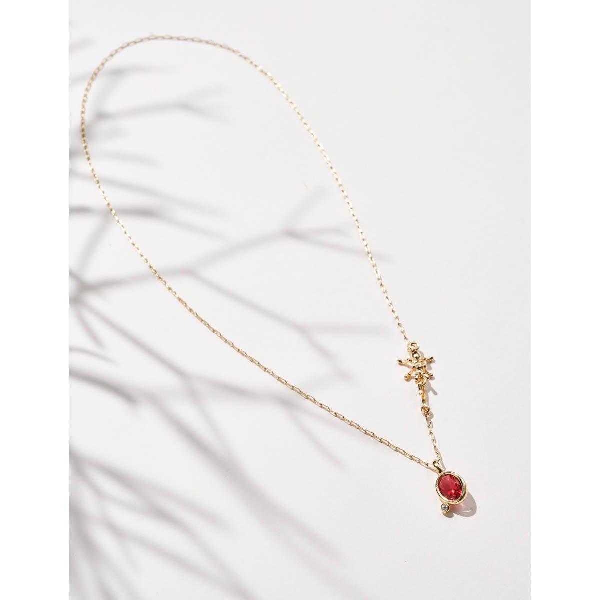 Colar Infinito Longo Rosa Pink com Banho Dourado