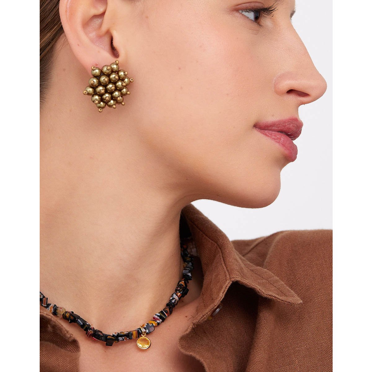 Colar Muranos Glow com Banho Dourado Multicores 4