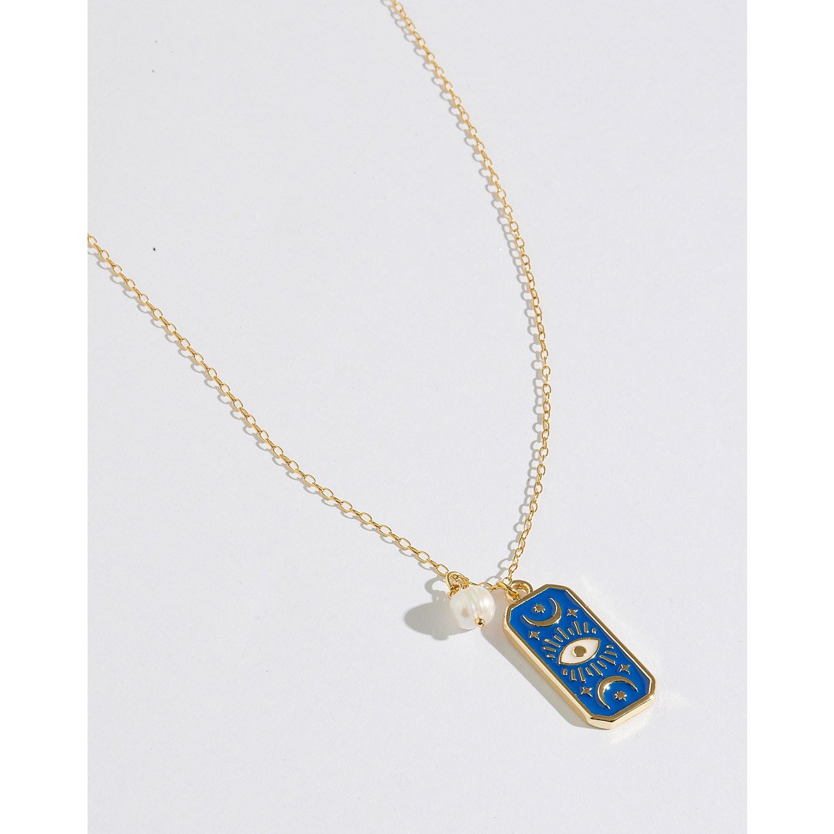 Colar Mystic Long Eye com Banho Dourado