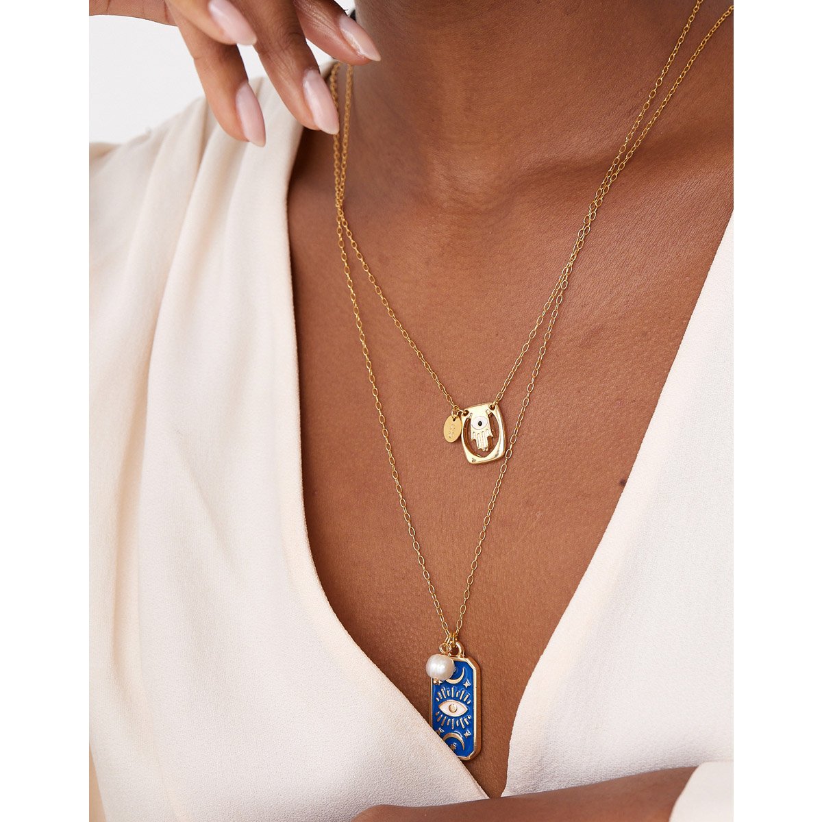 Colar Mystic Long Eye com Banho Dourado Dourado 2