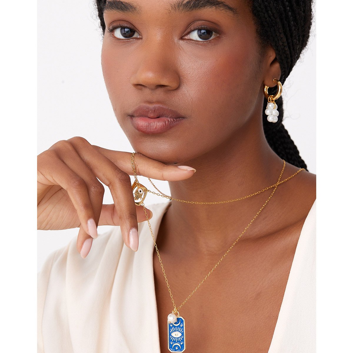 Colar Mystic Long Eye com Banho Dourado Dourado 4