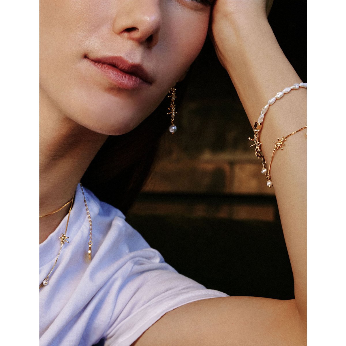 Pulseira Mini Formigas Cravejadas + Pérola Banhada a Ouro 18k - Semijoia Dourado 4